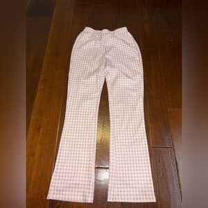 Pink flare pants